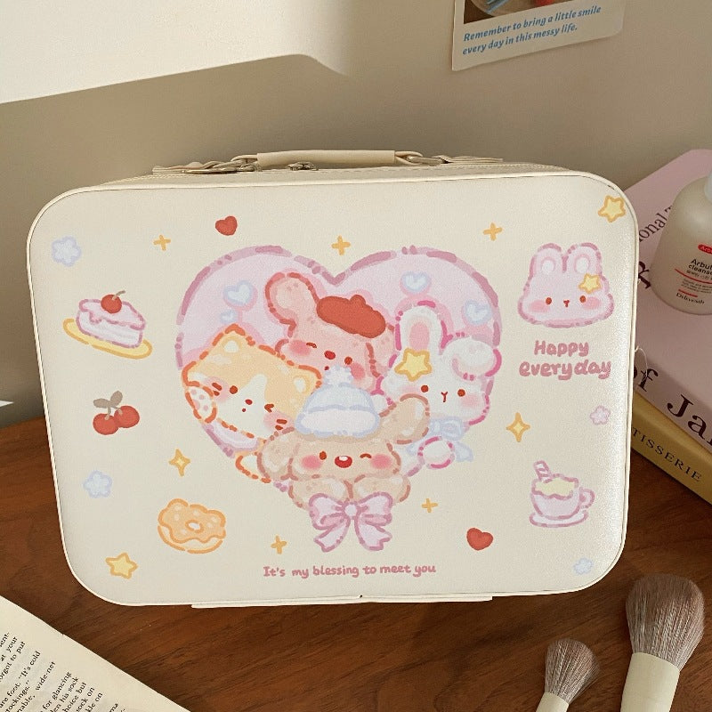 Cute printed makeup case and large-capacity makeup bag