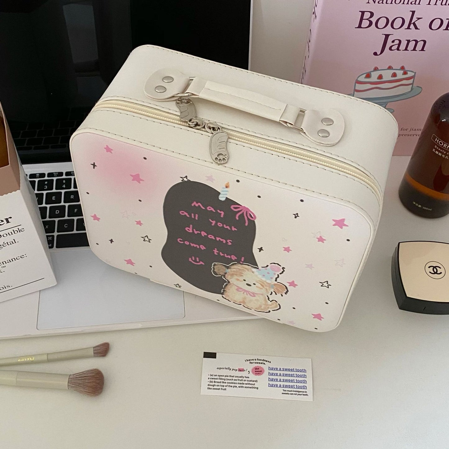 Cute printed makeup case and large-capacity makeup bag