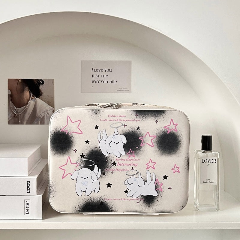 Cute printed makeup case and large-capacity makeup bag
