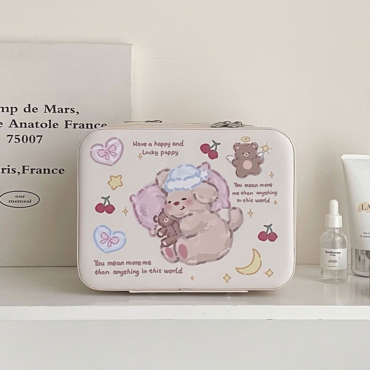 Cute printed makeup case and large-capacity makeup bag
