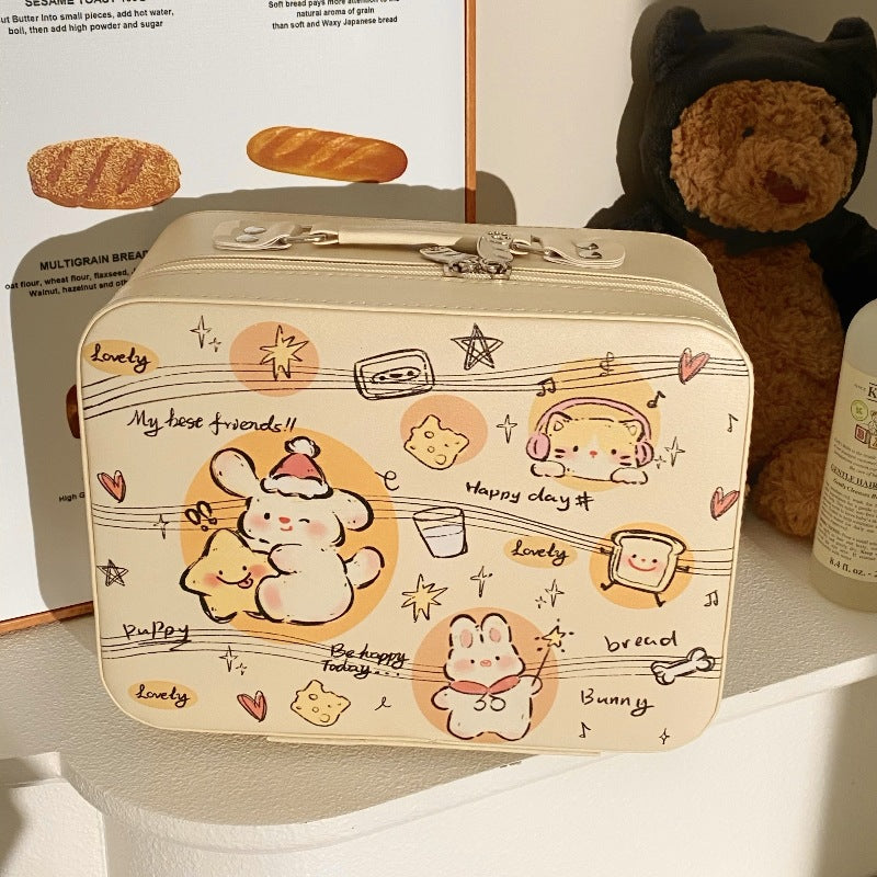Cute printed makeup case and large-capacity makeup bag