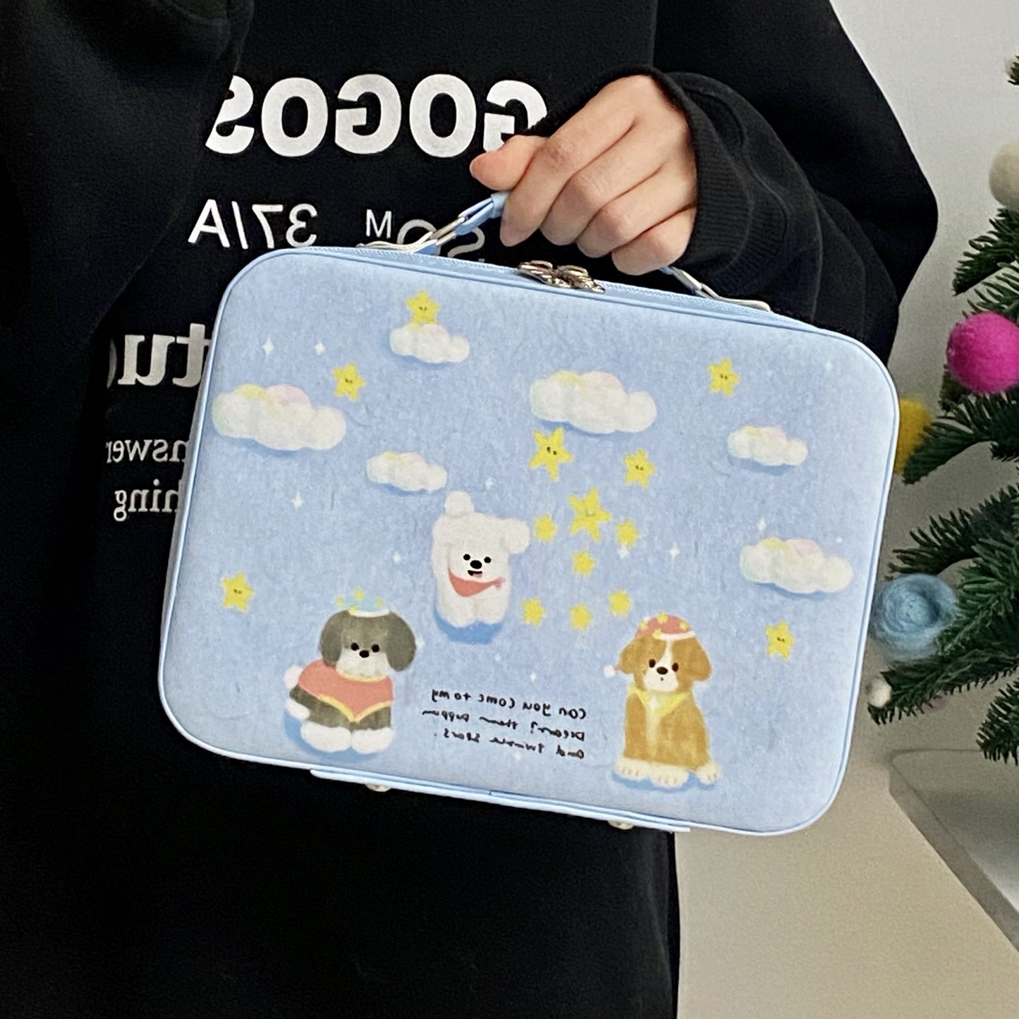 Cute printed makeup case and large-capacity makeup bag