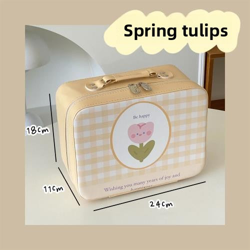 Cute printed makeup case and large-capacity makeup bag