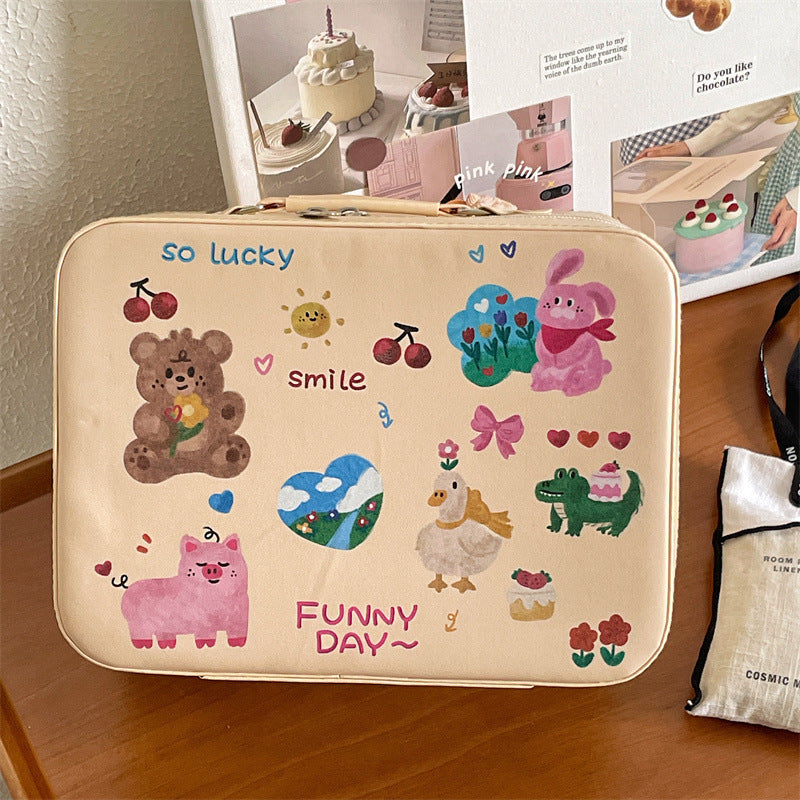 Cute printed makeup case and large-capacity makeup bag