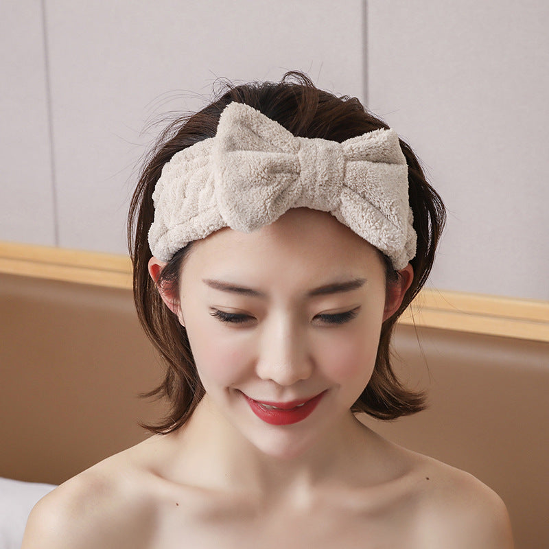 Plush Bow Hair Tie Headband