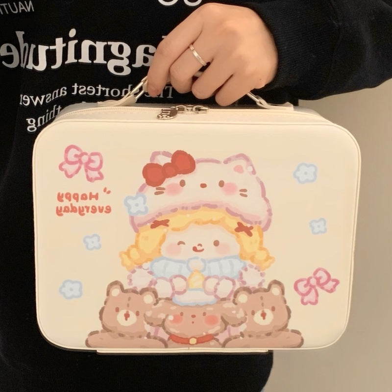 Cute printed makeup case and large-capacity makeup bag