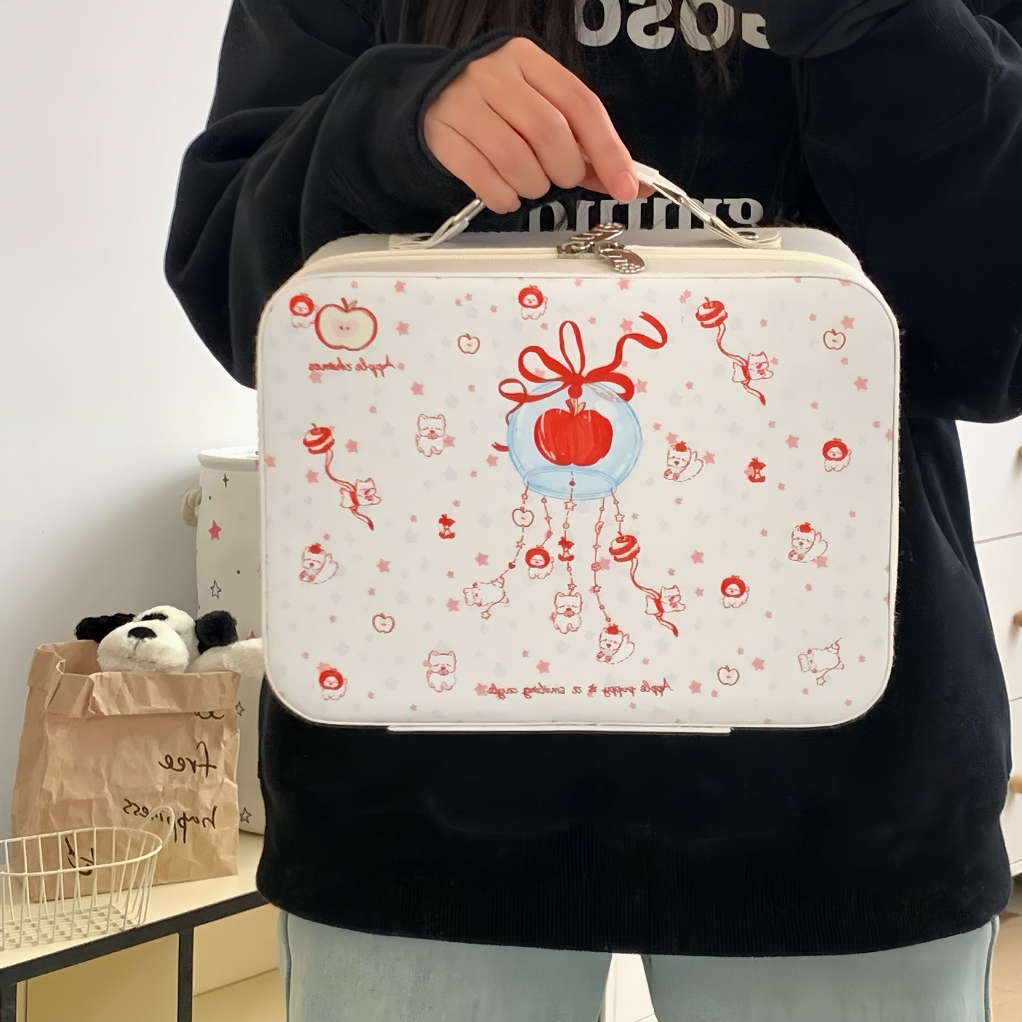 Cute printed makeup case and large-capacity makeup bag