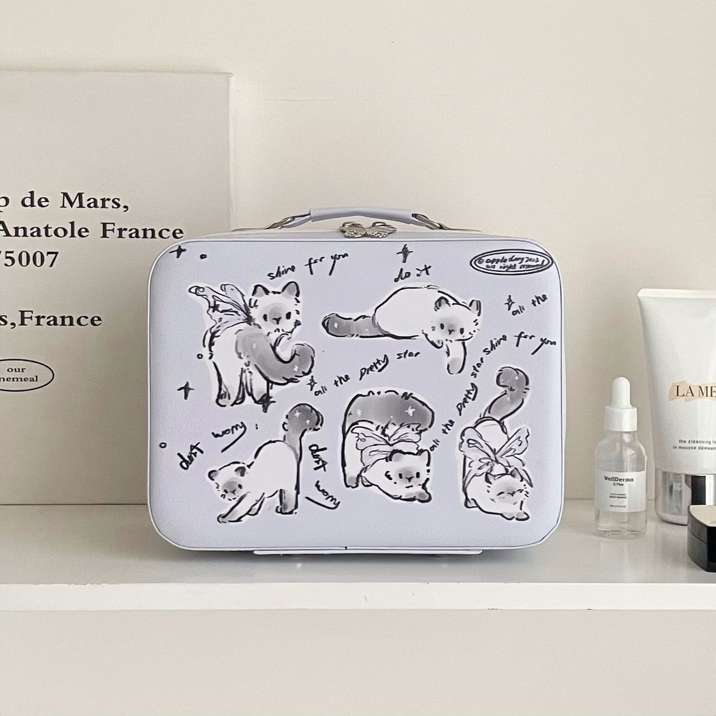 Cute printed makeup case and large-capacity makeup bag