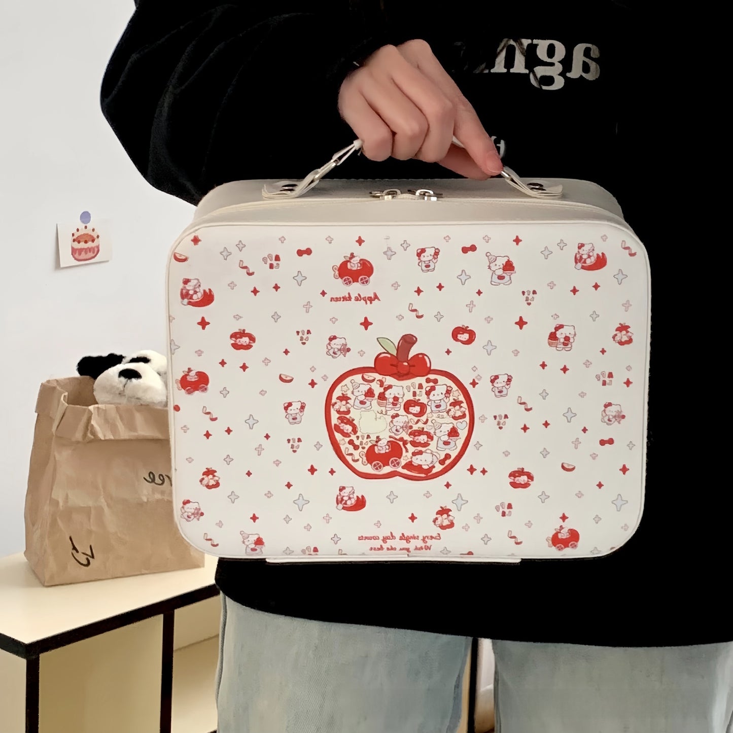 Cute printed makeup case and large-capacity makeup bag