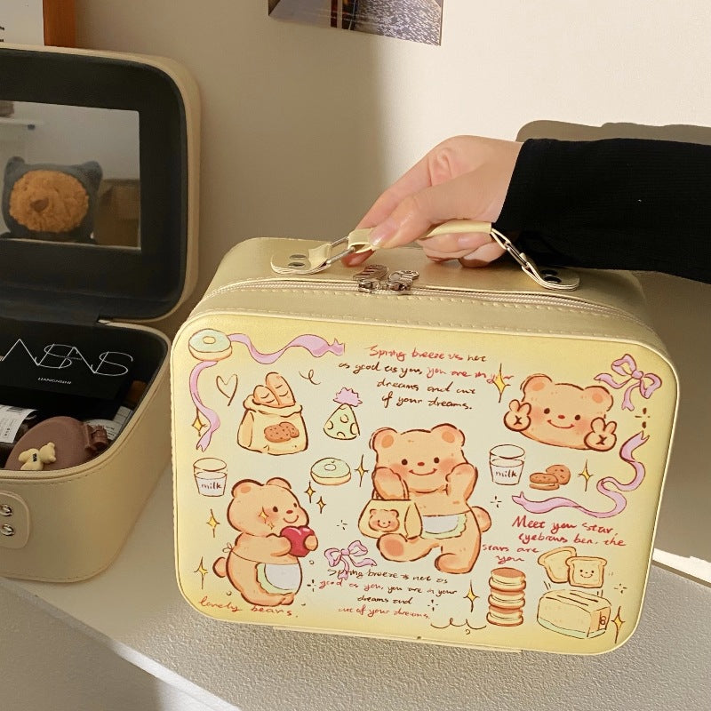 Cute printed makeup case and large-capacity makeup bag