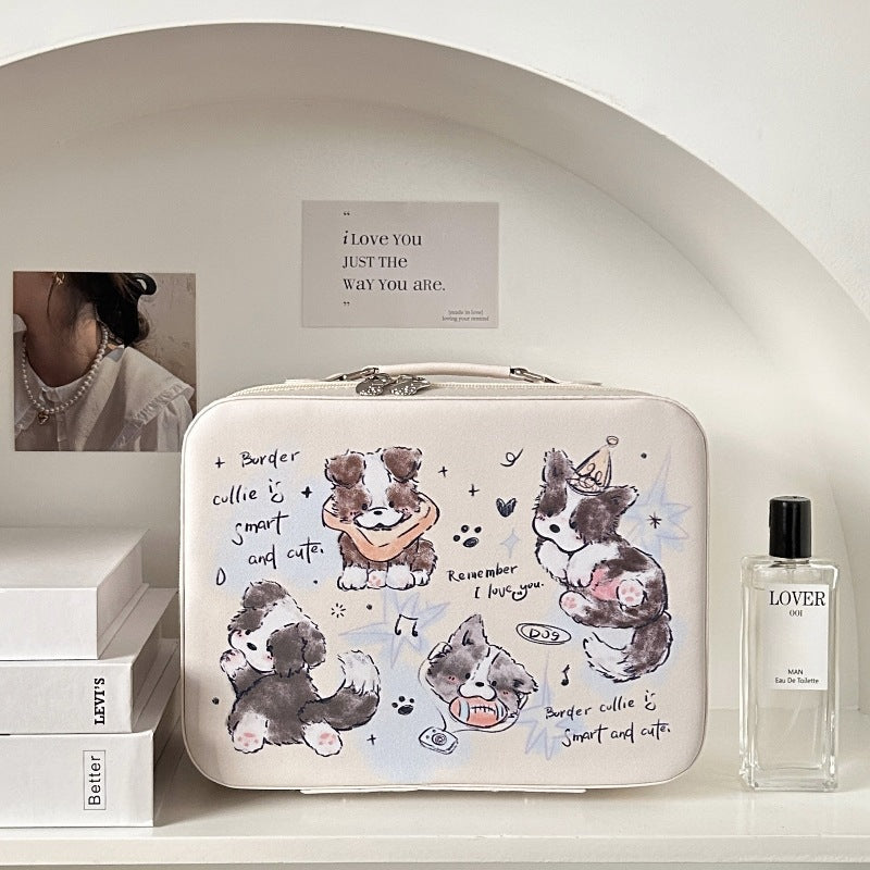 Cute printed makeup case and large-capacity makeup bag