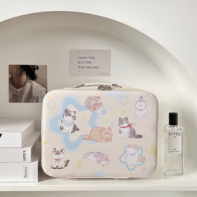 Cute printed makeup case and large-capacity makeup bag