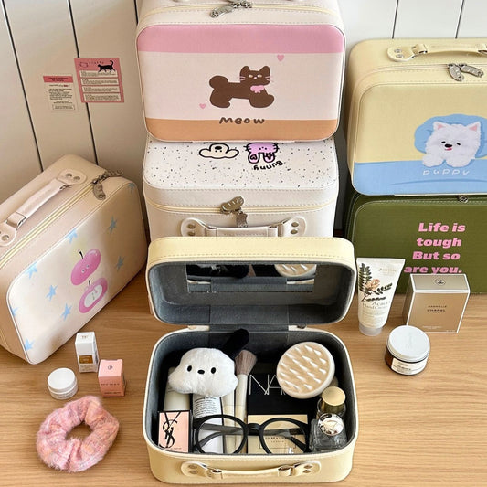 Cute printed makeup case and large-capacity makeup bag
